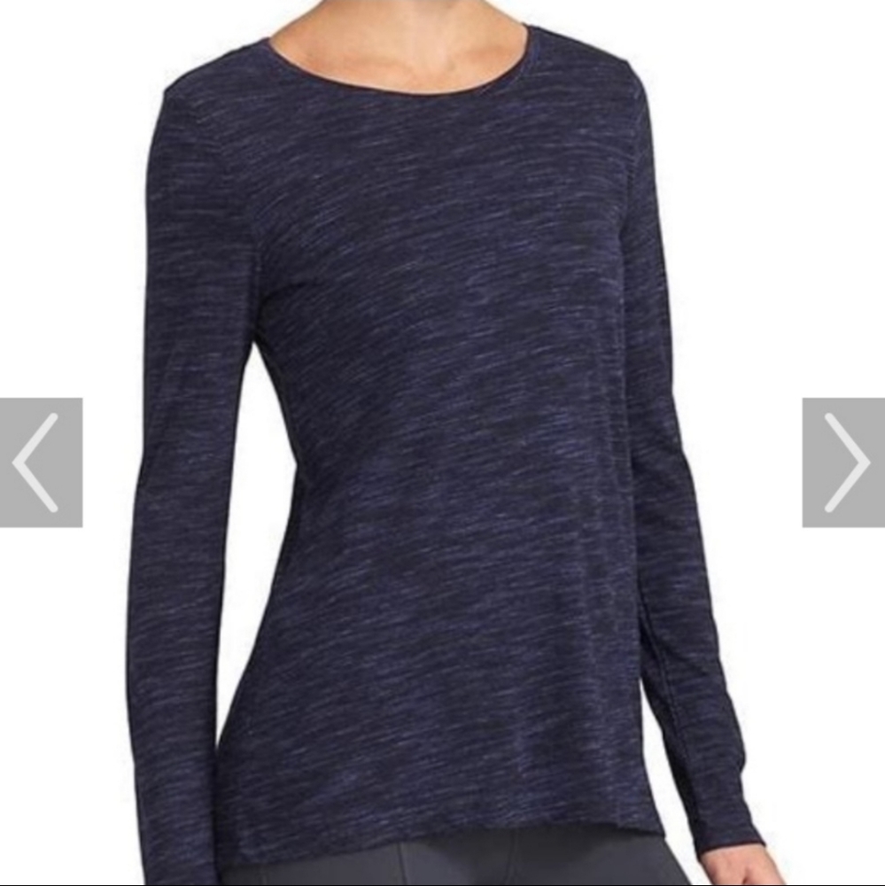 Athleta Trandscend Blue Top Long Sleeve Shirt Blue